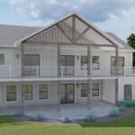 Lakespring Farmhouse exterior back- New Construction