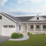 Lakespring Farmhouse exterior front - New Construction