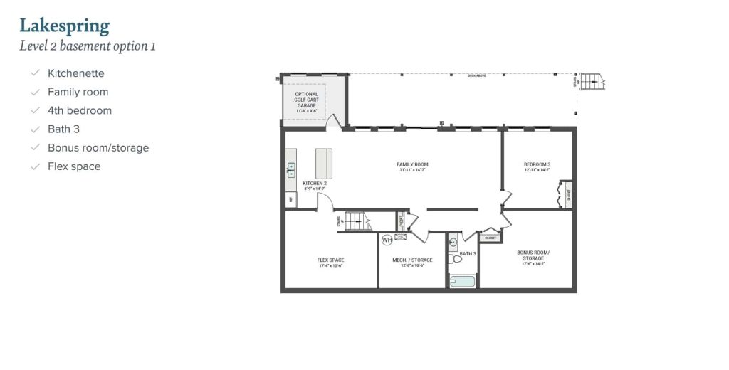 Lakespring Modular Home, Basement Floorplans