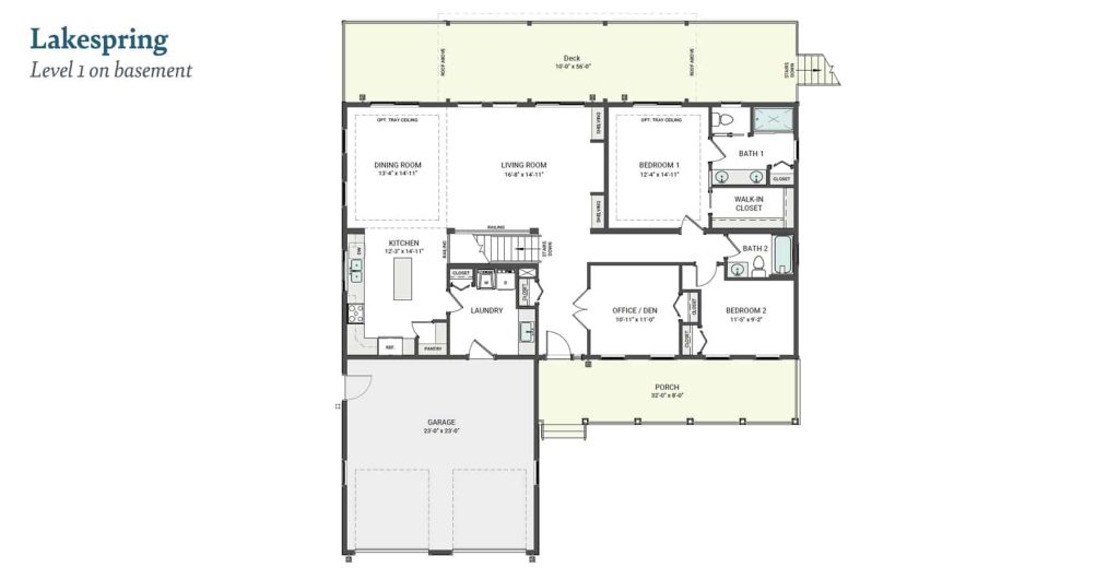 Lakespring Modular Home, First Floor with Basement