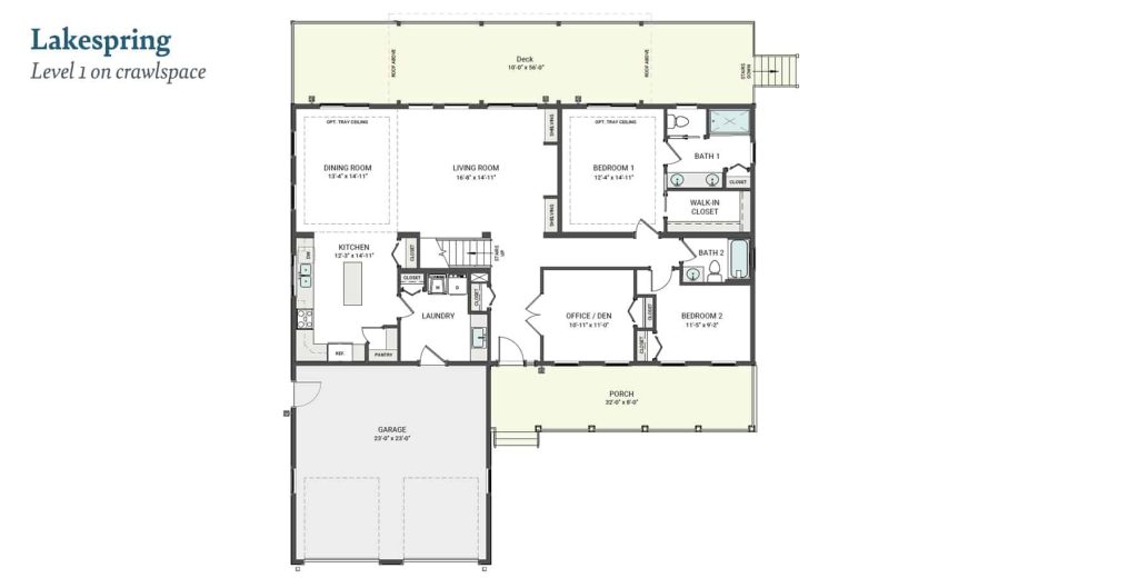 Lakespring Modular Home, First Floor on crawlspace